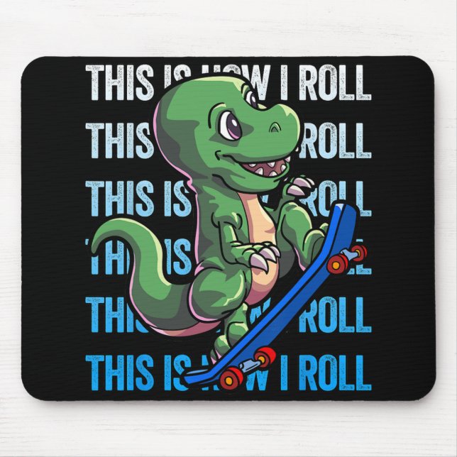 Mousepad Camisa de skate Dino para meninos (Frente)