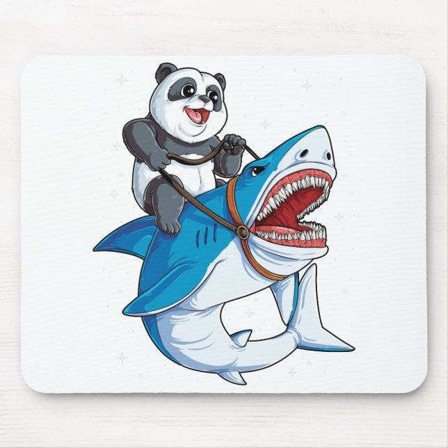 Mousepad Camisa de Tubarão Andando Panda para Homens Menina (Frente)