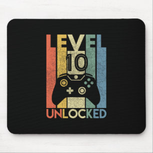 Mousepad Camisa desbloqueada nível 10 jogador de vídeo engr
