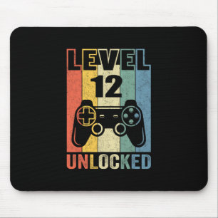 Mousepad Camisa Desbloqueado Nível 12 Videojogador Divertid