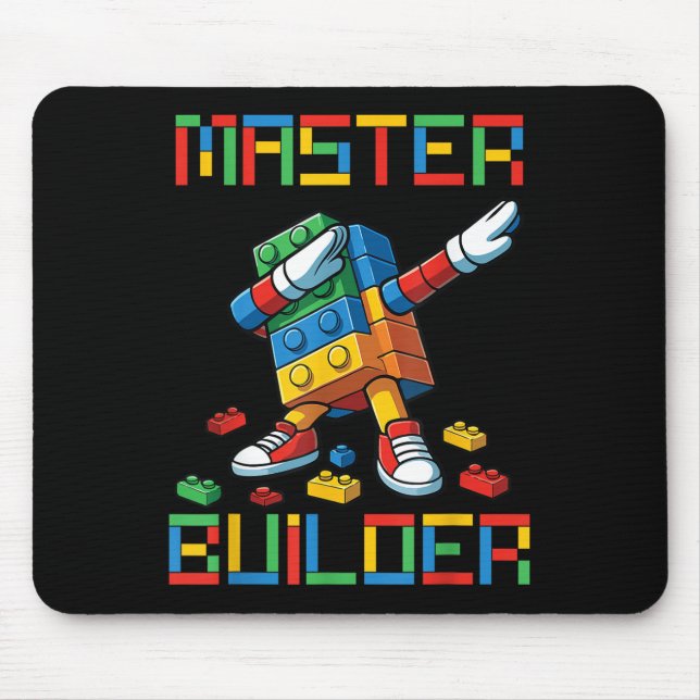 Mousepad Camisa do Construtor Mestre Blocos de Dabbing Tijo (Frente)