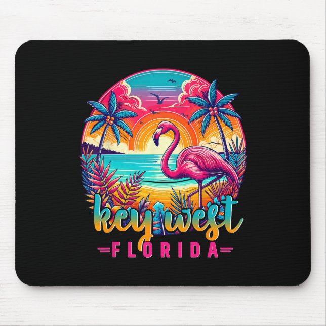 Mousepad Camisa do Flamingo Tropical Praia Key West Flórida (Frente)