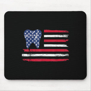 Mousepad Camisa engraçada 4 de julho Odontologia Dentista D