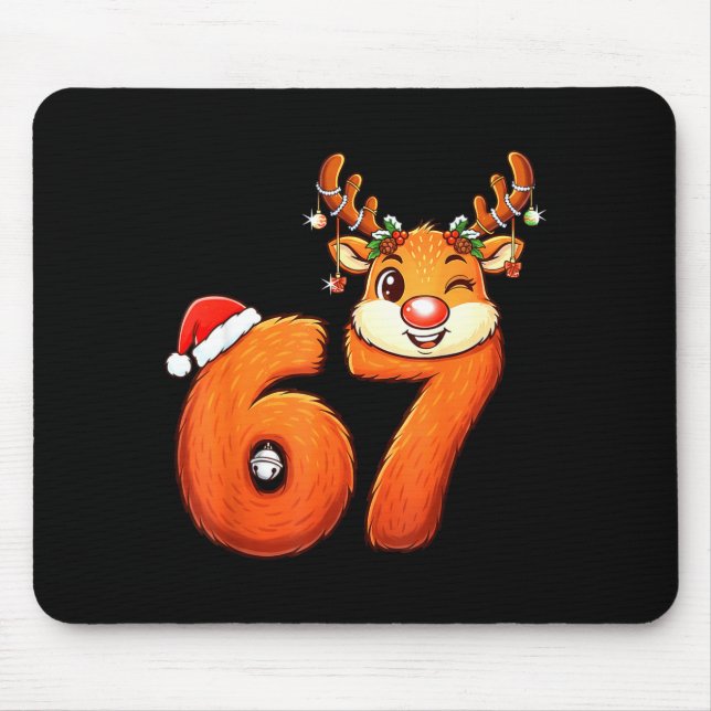 Mousepad Camisa engraçada 67 Rena Natal Six Seven Meme 6 7 (Frente)