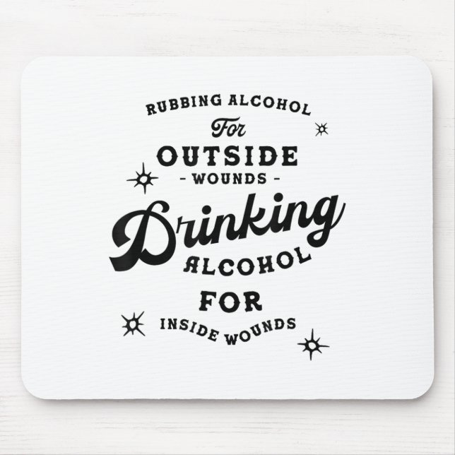 Mousepad Camisa engraçada citação Nick Miller_ Dizer Álcool (Frente)