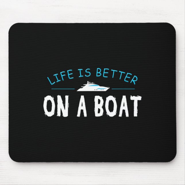 Mousepad Camisa engraçada de barco Presente de barco Vida m (Frente)
