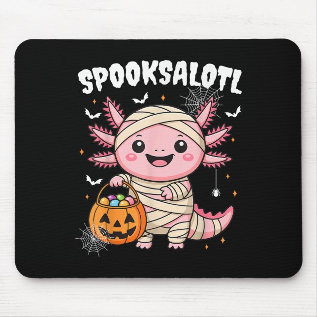 Mousepad Camisa Engraçada De Halloween Axolotl Para Meninos (Frente)