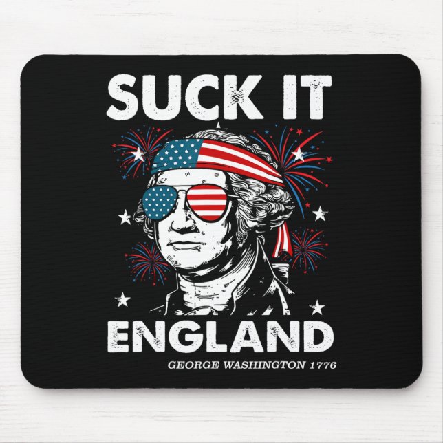 Mousepad Camisa engraçada do 4 de julho Suck-it Inglaterra  (Frente)