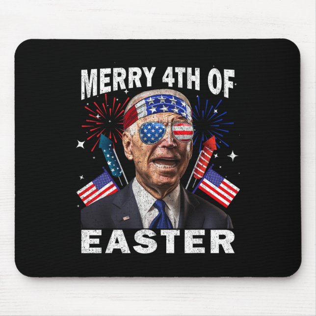 Mousepad Camisa engraçada do Joe Biden 4 de Julho Alegre 4  (Frente)
