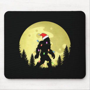Mousepad Camisa engraçada do Natal do Pé Grande com chapéu