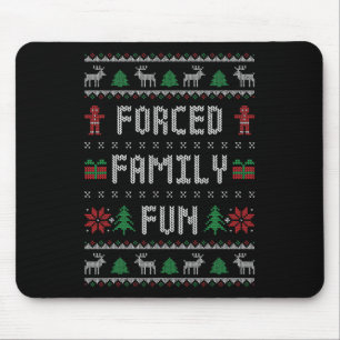 Mousepad Camisa engraçada feia de Natal Forçada Diversão Fa