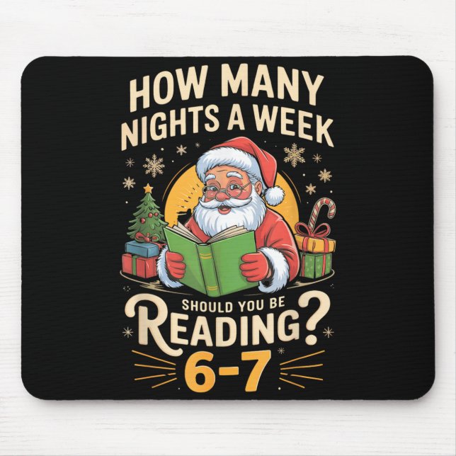 Mousepad Camisa Funny Santa Lendo 67 Meme Natal Professor  (Frente)