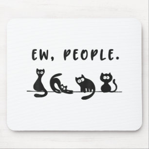 Mousepad Camisa-gato-preto, mulheres engraçadas, novo gato-
