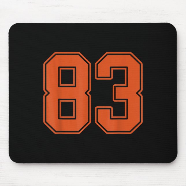 Mousepad Camisa Jogador Uniforme #83 Laranja Queimado Númer (Frente)