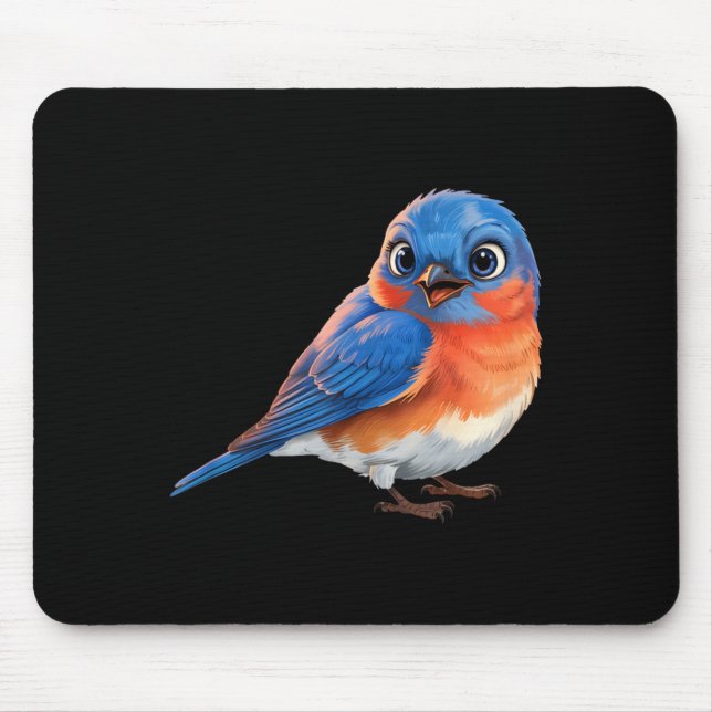Mousepad Camisa Pássaro Azul Oriental Amantes de Pássaros (Frente)