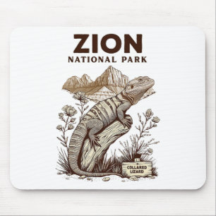 Mousepad Camisa Retro Lagarto de Zion National Park Hiking