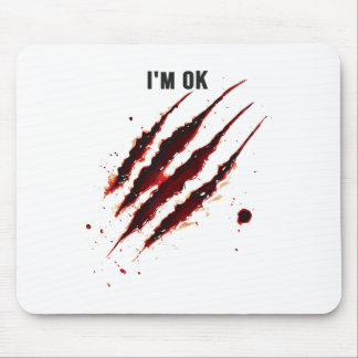 Mousepad Camisa sangrenta, estou bem Sangue Splatter.