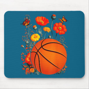 Mousepad Camisa Silhueta Basquete Flores Botânico Flor
