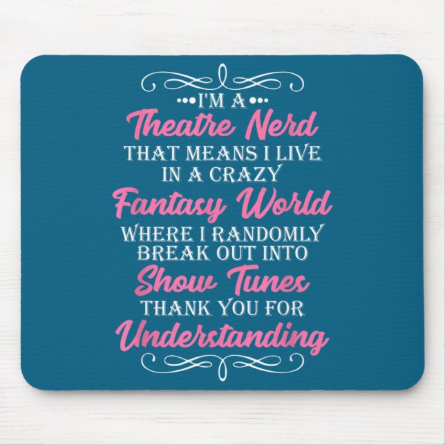 Mousepad Camisa Teatro Nerd Teatro Geek Ator (Frente)