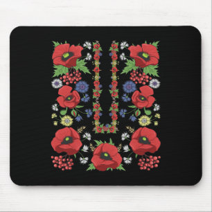 Mousepad Camisa Vermelha Papoulas Ucrânia Floral Vyshyva Uc