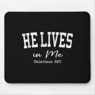 Mousepad Camisas Cristãs Femininas Ele Vive Em Mim Bíblia A