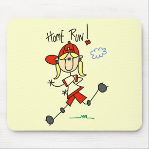 Mousepad Camisas de Beisebol de Meninas com Home Run e Pres