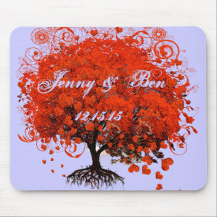 Mousepad Camisas de Casamento de Árvores Vermelhas, Present
