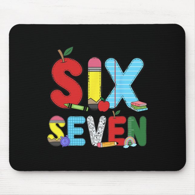 Mousepad Camisas engraçadas seis sete 6 7 meme professor cr (Frente)