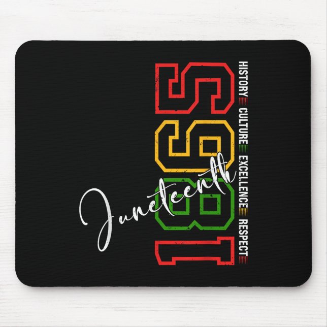Mousepad Camisas Juneteenth Mulheres Homens Afro-Americanos (Frente)