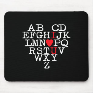 Mousepad Camiseta Alfabeto Abc Eu Te Amo Dia Dos Namorados