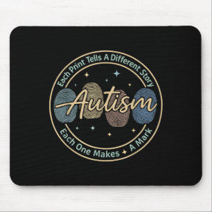 Mousepad Camiseta Autismo Impressão Digital Cada Impressão