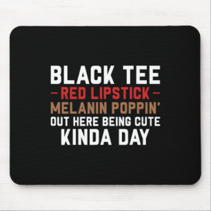 Mousepad Camiseta Batom Vermelho Melanina Pele Marrom Histó