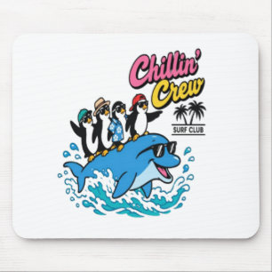 Mousepad Camiseta Chillin Crew Surf Club Pinguim Golfinho