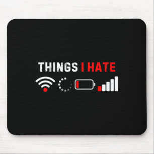 Mousepad Camiseta Coisas que Odeio Humor Geek de Computador