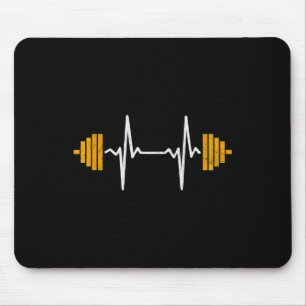 Mousepad Camiseta Coração Batendo Levantamento de Peso com