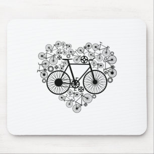 Mousepad Camiseta Coração Bicicletas Bonito Mtb Corrida Est