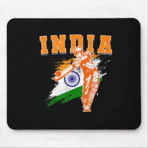 Mousepad Camiseta de adeptos de críquete da Índia Bharath a