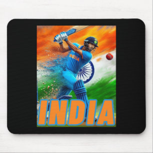 Mousepad Camiseta de Adeptos de Críquete da Índia - Críquet