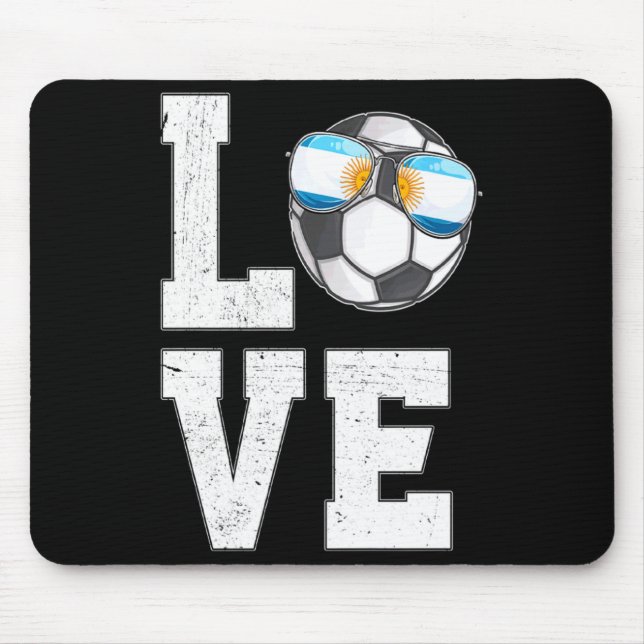 Mousepad Camiseta de bandeira de fã da Argentina de futebol (Frente)