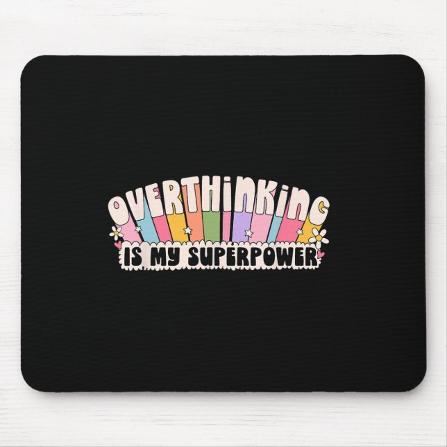 Mousepad Camiseta de Conscientização da Saúde Mental Groovy (Frente)