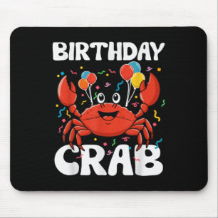 Mousepad Camiseta de Festa de Aniversário de Caranguejo Ama