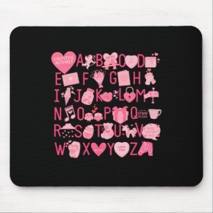 Mousepad Camiseta Do Alfabeto Abc Eu Te Amo Dia Dos Namorad