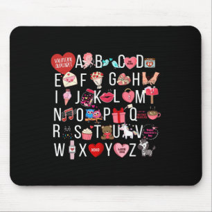 Mousepad Camiseta Do Alfabeto Abc Eu Te Amo Dia Dos Namorad