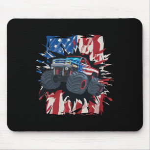 Mousepad Camiseta do Caminhão Monstro 4 de Julho Meninos Ba