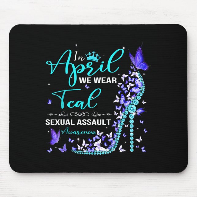 Mousepad Camiseta do Mês de Conscientização sobre Ault Azul (Frente)