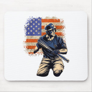 Mousepad Camiseta do Time de Beisebol da Bandeira Americana