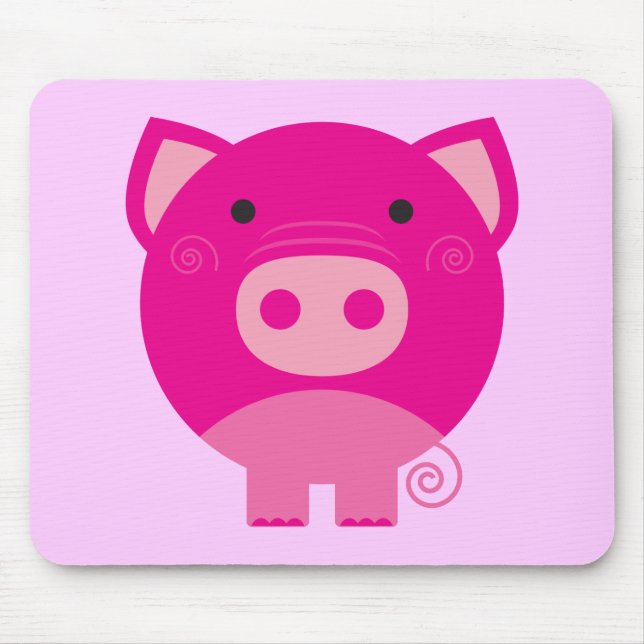 Mousepad Camiseta e presentes cor-de-rosa do porco (Frente)