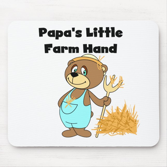 Mousepad Camiseta e presentes da mão de fazenda da papá (Frente)