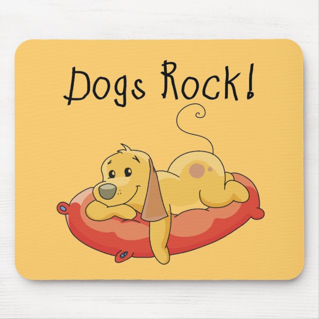 Mousepad Camiseta e presentes da rocha dos cães (Frente)