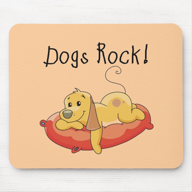 Mousepad Camiseta e presentes da rocha dos cães (Frente)